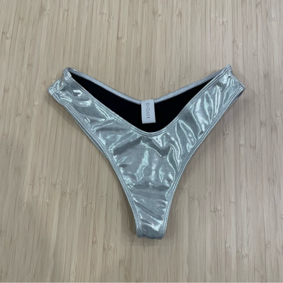 Indah silver metallic shiny swimsuit bottoms xs